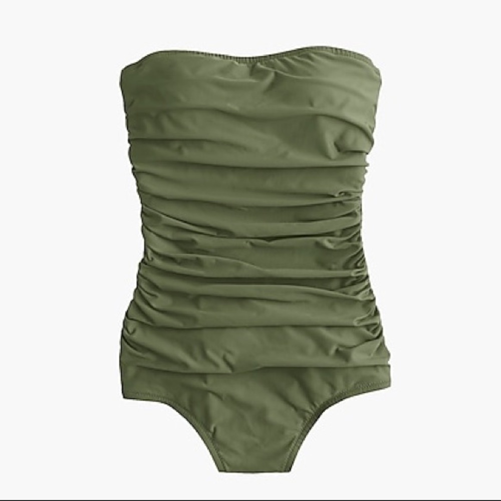J. Crew Ruched bandeau one-piece swimsuit